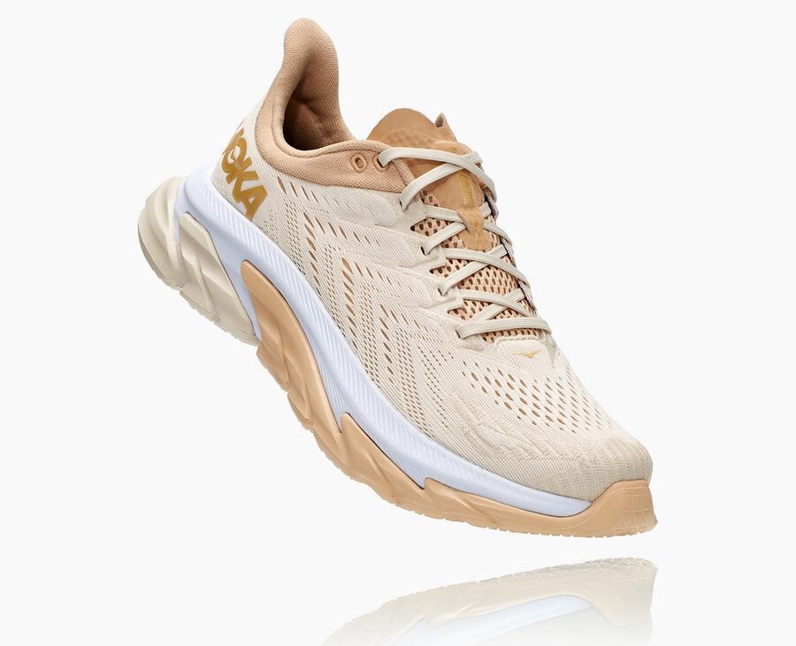 Running Shoes Mens - Hoka One One Clifton Edge - Beige - NMUELRI-41